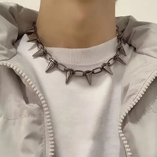 Other Black Spiked Chain Necklace Size ONE SIZE - 1 Thumbnail