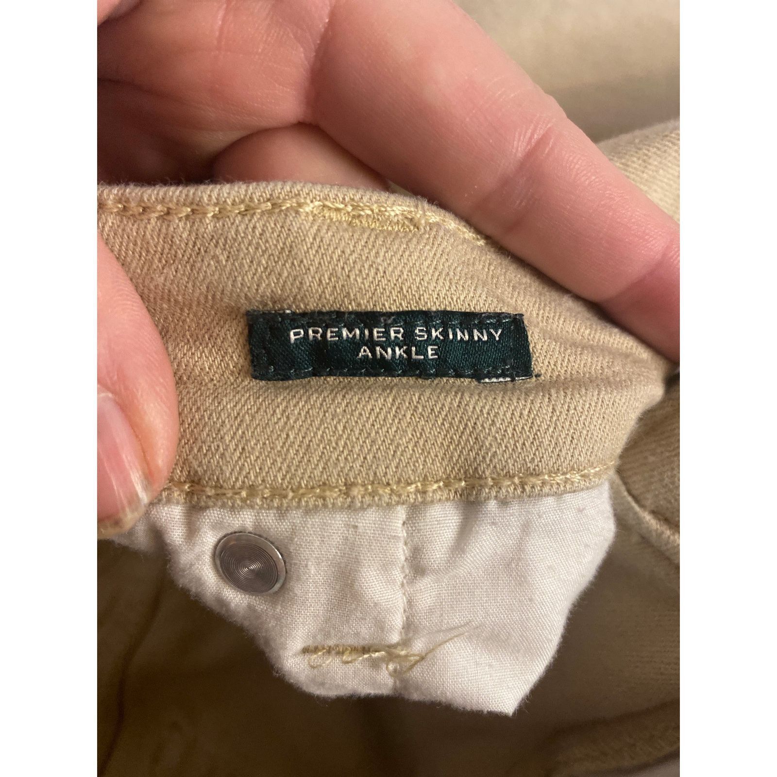 Lauren Ralph Lauren Classic Minimalist Neutral Khaki Skinny Ankle Ralph Lauren Size 38" / US 16 / IT 52 - 4 Thumbnail