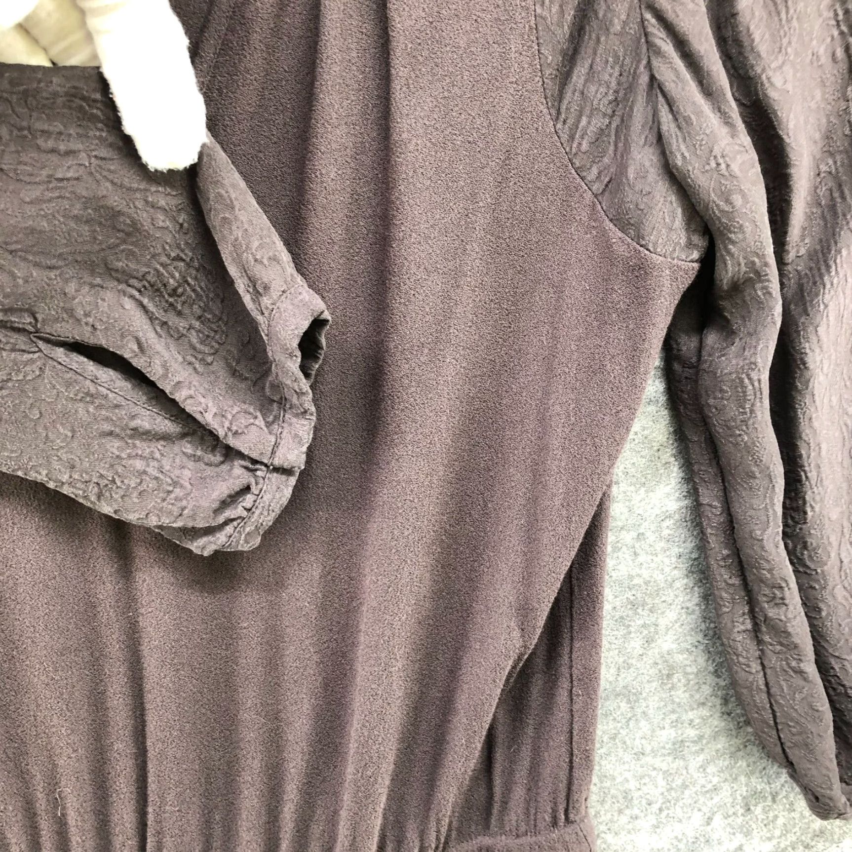 Vintage Comptoir des Cotonniers Brown Silk Blend Mini Dress Tunic A Line XS Dress Womens 3/4 Sleeve V-Neck Solid Spring Summer Size XS / US 0-2 / IT 36-38 - 5 Thumbnail