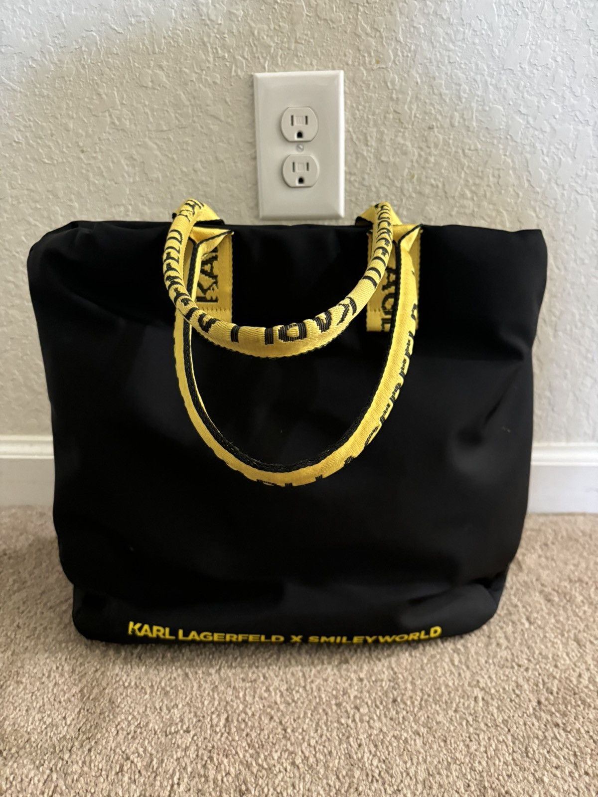 Karl Lagerfeld Karl Lagerfield x Smiley World Nylon Tote Size ONE SIZE - 3 Thumbnail