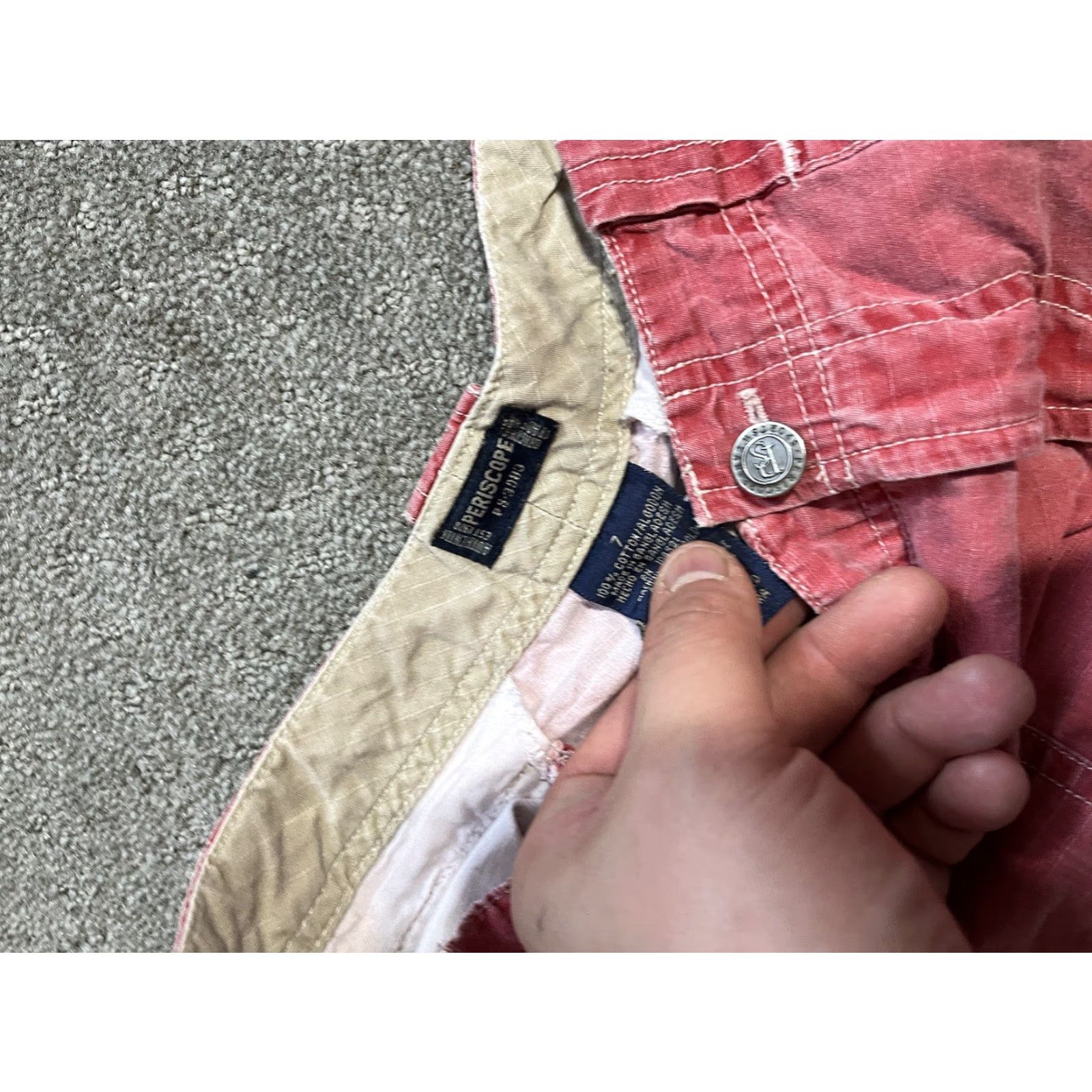 Vintage Periscope Shorts Women Red - Size 7 Distrezed, 100% Cotton, Inseam 3 in, Casual, Juniors, Light Wash, Womens Size 28" / US 6 / IT 42 - 3 Thumbnail