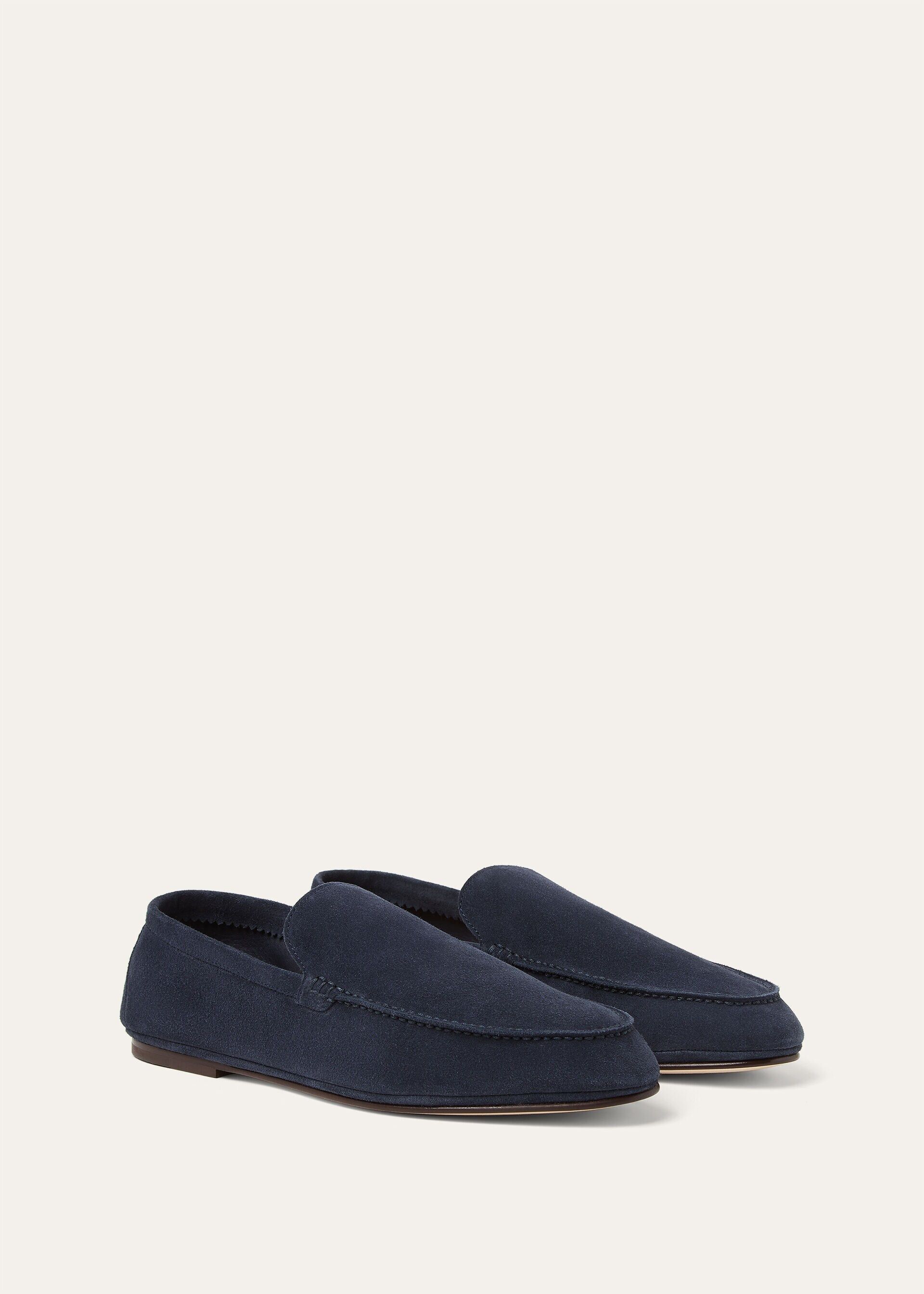 Loro Piana os11x0226 FAQ5514 Summer Anton Loafers in Dark Blue Size US 10 / EU 43 - 3 Thumbnail
