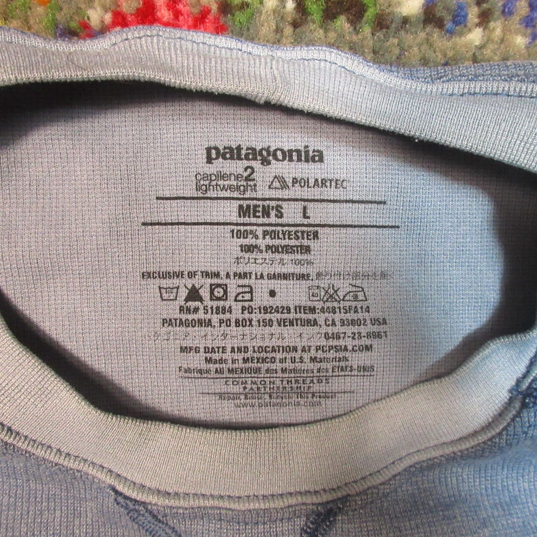 Patagonia Patagonia Shirt Mens L Blue Capilene 2 Lightweight Long Sleeve Base Shirt Crew Neck Regular Fit Logo Pocketless Distressed? Size US L / EU 52-54 / 3 - 3 Thumbnail
