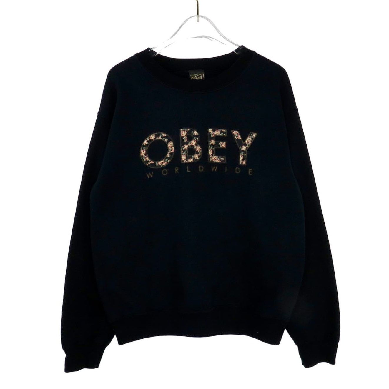 Obey Obey Black Crewneck Pullover Sweatshirt Floral Small Size S / US 4 / IT 40 - 1 Thumbnail