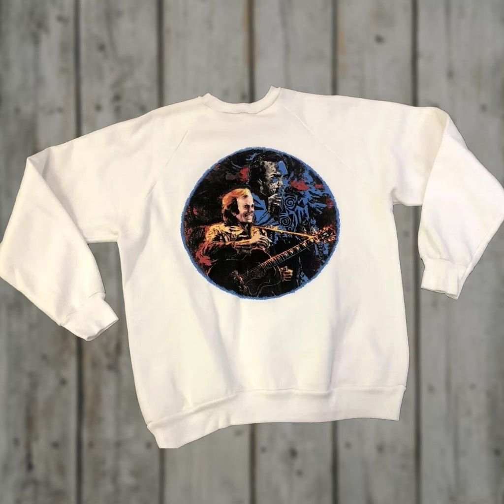 Vintage VINTAGE 90s Neil Diamond Tour Sweatshirt White XL Mens 50/50 USA Made Size US XL / EU 56 / 4 - 1 Thumbnail