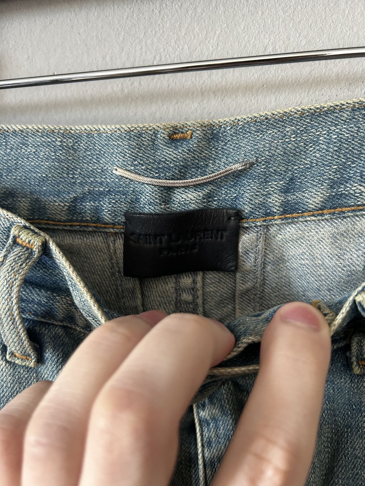 Saint Laurent Paris FW16 Hedi era ripped blue denim Size US 29 - 2 Thumbnail