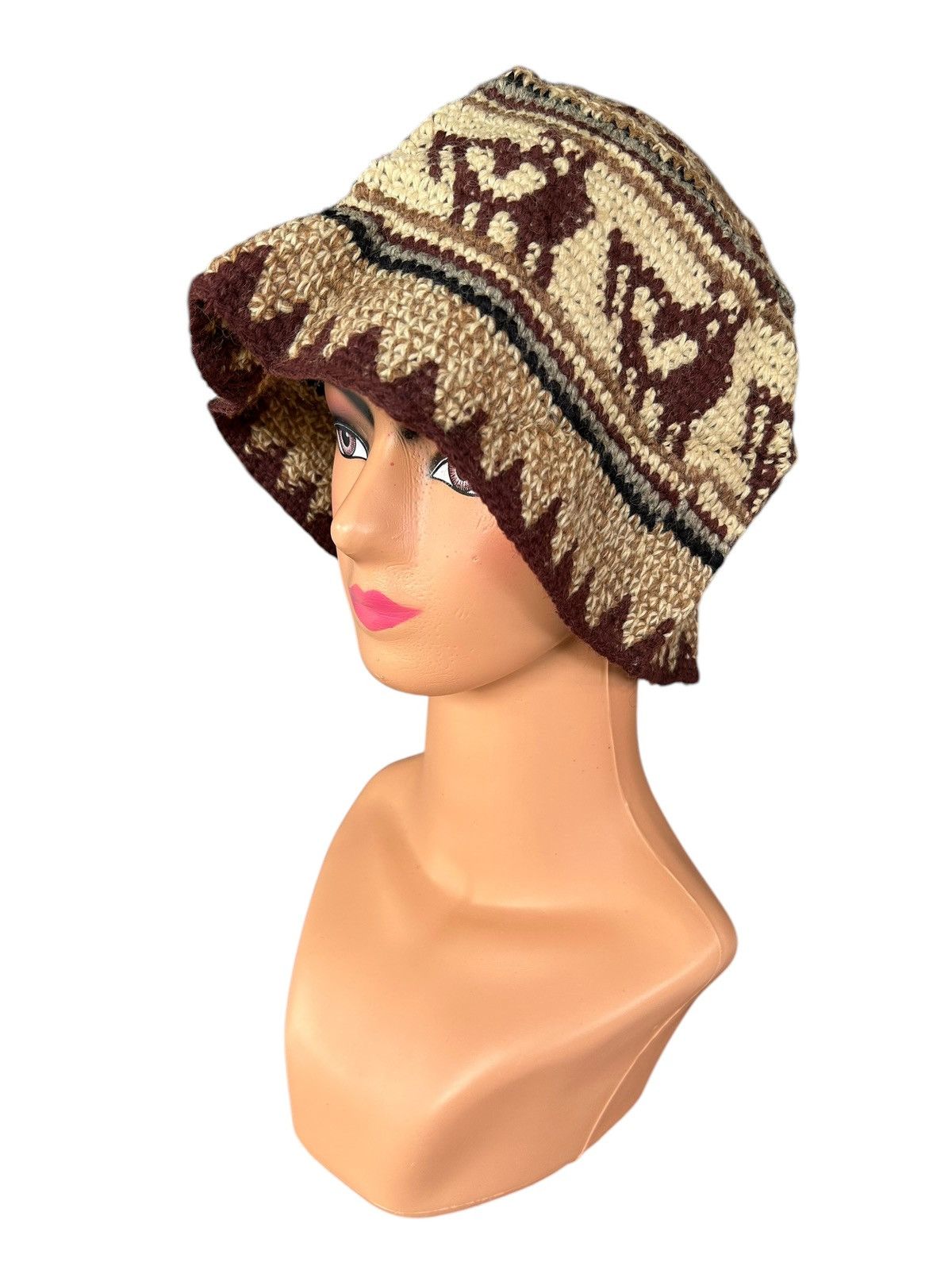 Japanese Brand × Kapital × Vintage Crochet Knitted Handmade Bucket Hats Size ONE SIZE - 3 Thumbnail
