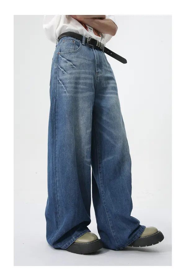 Japanese Brand Komura x Koga Casual Lightning Wash Loose Straight Jeans Size US 34 / EU 50 - 6 Thumbnail