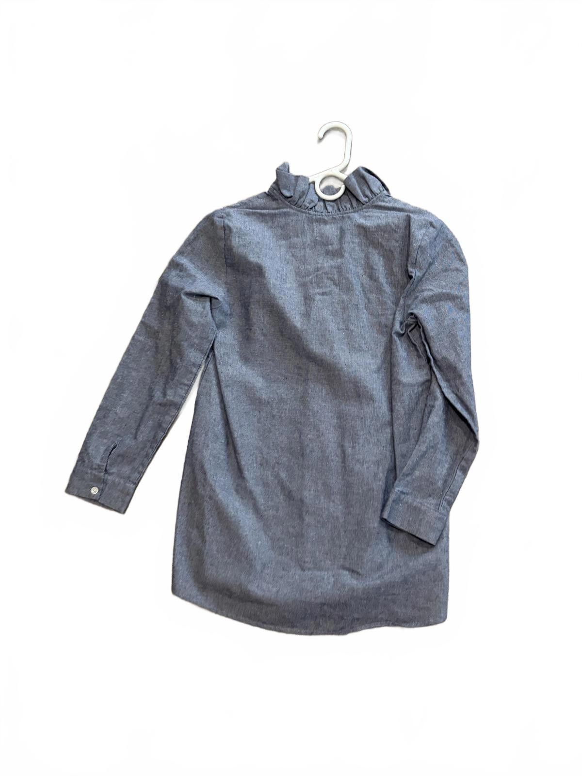 Other Mud Pie Womens XS Gray Ruffle Collar Long Sleeve Shirt Denim Size US XS / EU 42 / 0 - 4 Thumbnail