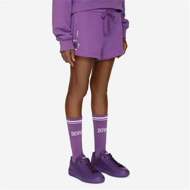 Dolce & Gabbana o1g2r1mq1024 Print Cotton Jersey Shorts in Purple Size 28" / US 6 / IT 42 - 2 Thumbnail