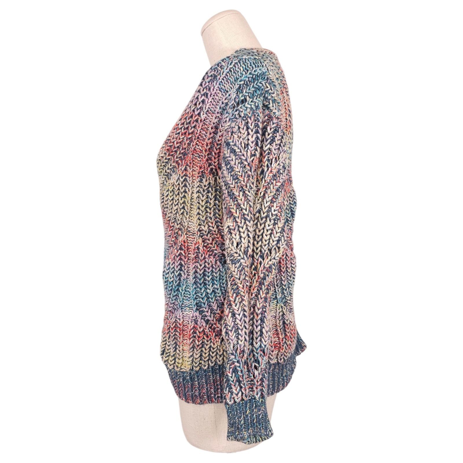 Anthropologie Anthropologie Chroma Rainbow Knit Sweater Sz Extra Small Size XS / US 0-2 / IT 36-38 - 2 Thumbnail