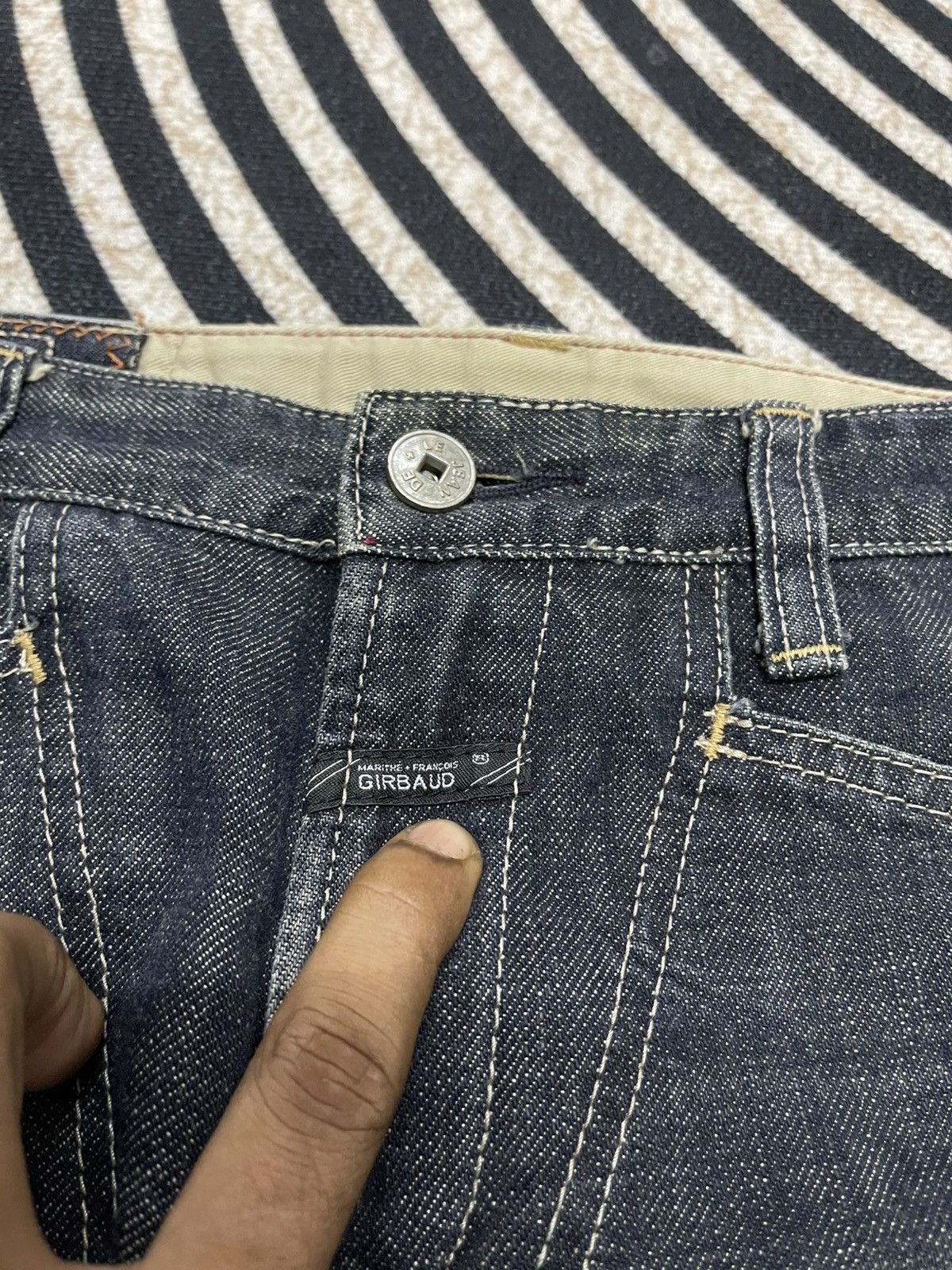 Marithe + Francois Girbaud 2000s MARITHE FRANCOIS GIRBAUD CURVED SIDEBONE JEANS RARE Size US 31 - 9 Thumbnail
