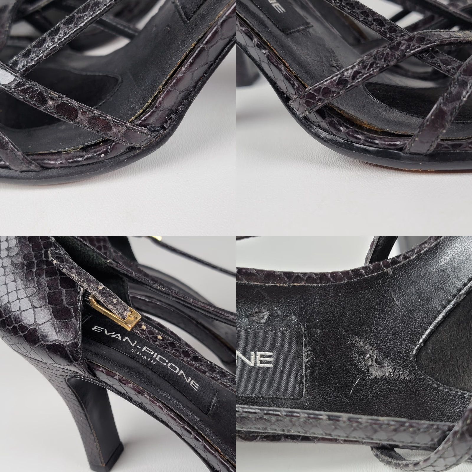 Evan Picone VINTAGE Evan Picone Snakeskin Pumps Women's Size 8 Black Leather Stiletto Heel High 3-3.9in Woman Size US 8 / IT 38 - 9 Thumbnail