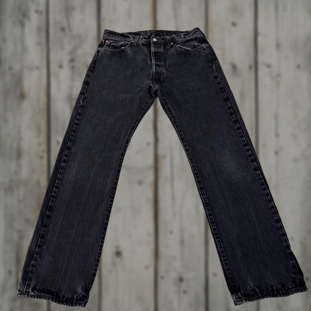 Levi's Levi's Jeans Mens 32x30 Black 501 Straight Fit Distressed Denim Pants Western Y2K Size US 32 / EU 48 - 1 Thumbnail