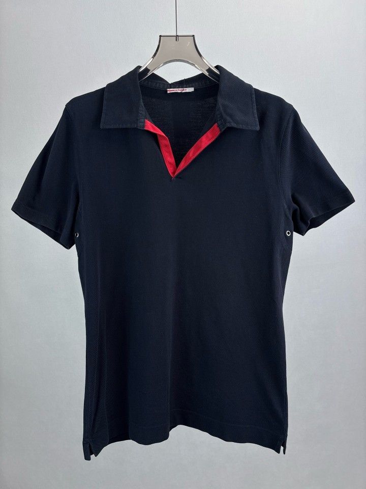 Prada Prada Red Accent Polo Shirt Size L Size US L / EU 52-54 / 3 - 1 Thumbnail