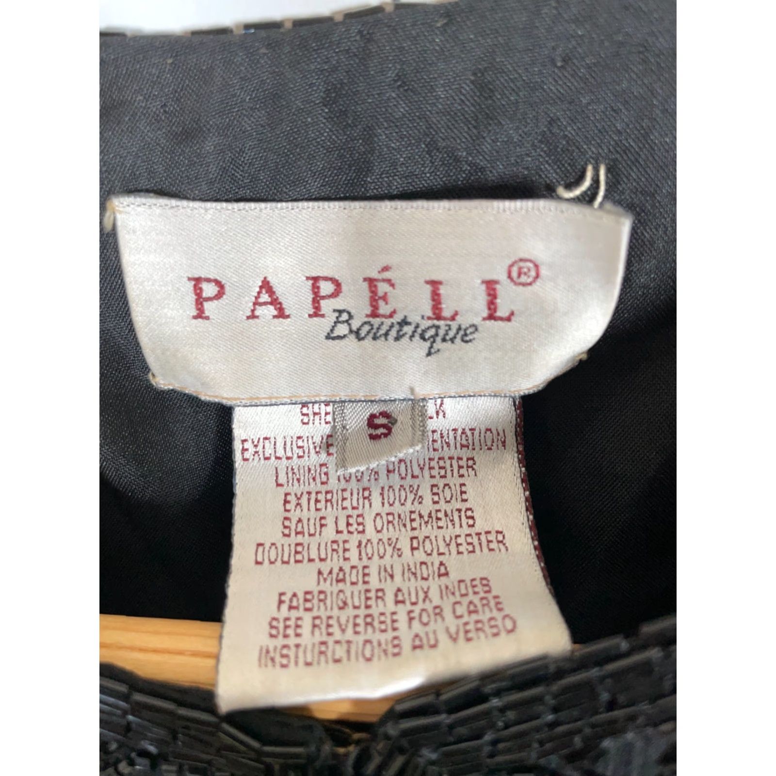 Adrianna Papell VINTAGE Papell Boutique Silk Beaded Jacket Women's Small Black Clasp Open Front Sequin Size S / US 4 / IT 40 - 3 Thumbnail