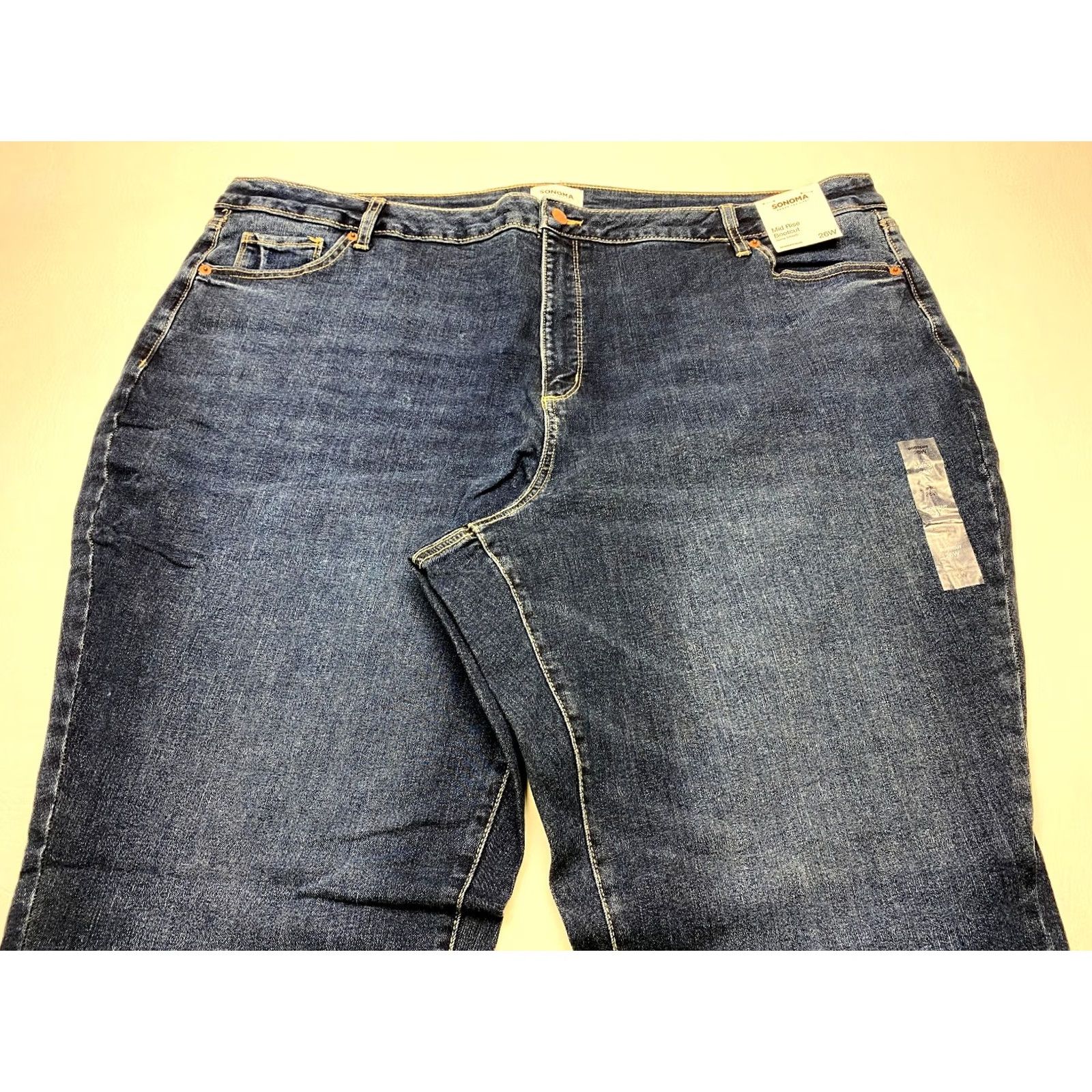 Vintage VINTAGE NWT Womens Plus Jeans 26W 46x31 Sonoma Jeans Bootcut Mid Rise Dark Wash NEW Size 26" / US 2 / IT 38 - 2 Thumbnail