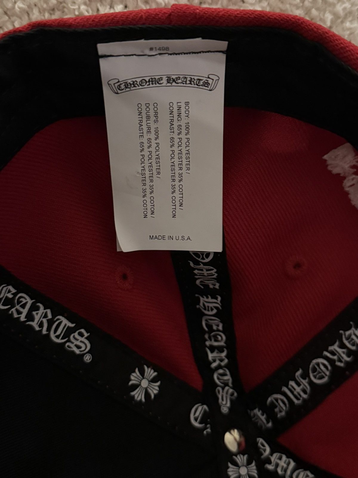 Chrome Hearts Chrome Hearts Red Snapback Size ONE SIZE - 5 Thumbnail