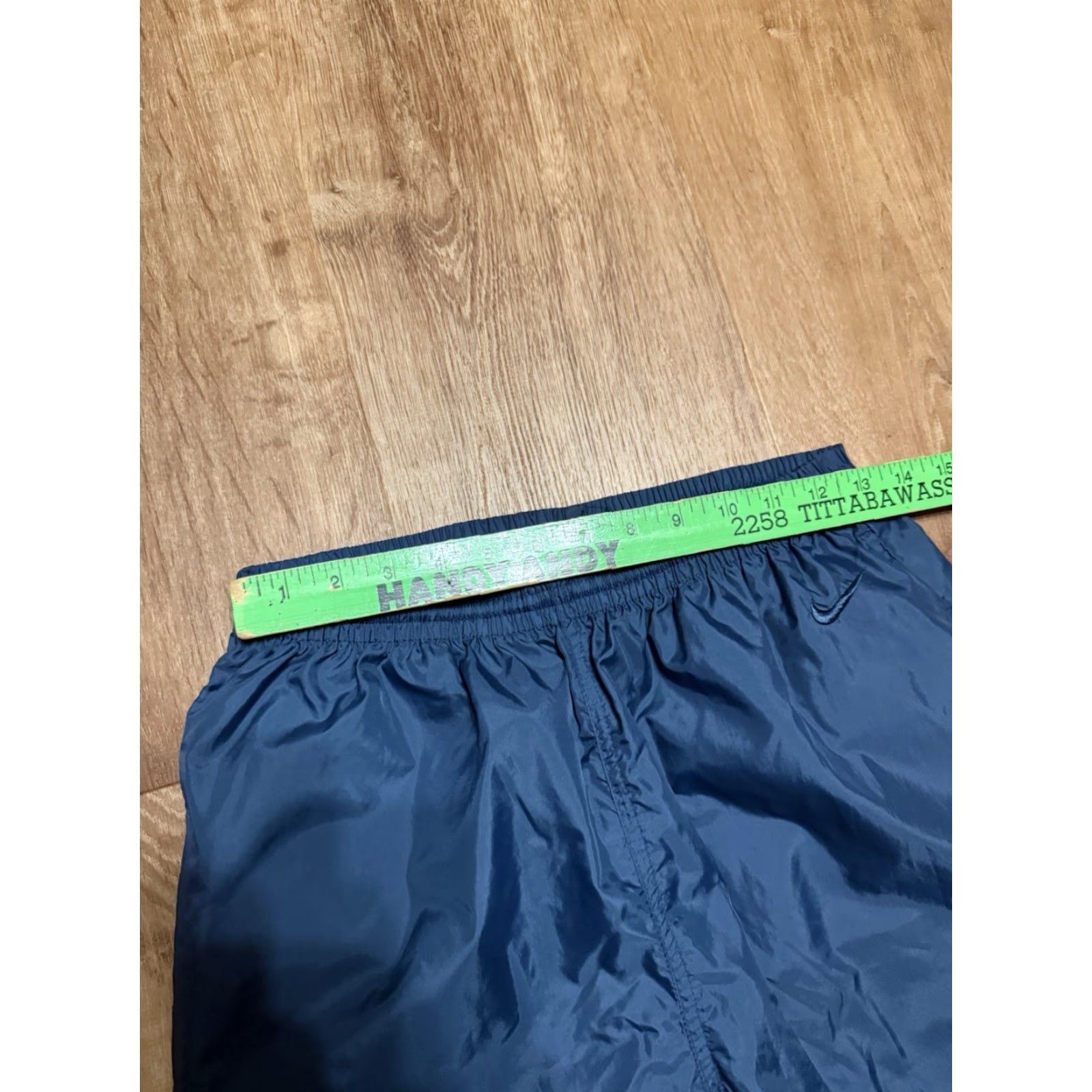 Nike VINTAGE Nike Windbreaker Pants Track Mens Large Blue White 90s Swoosh Check Size US 33 - 6 Thumbnail