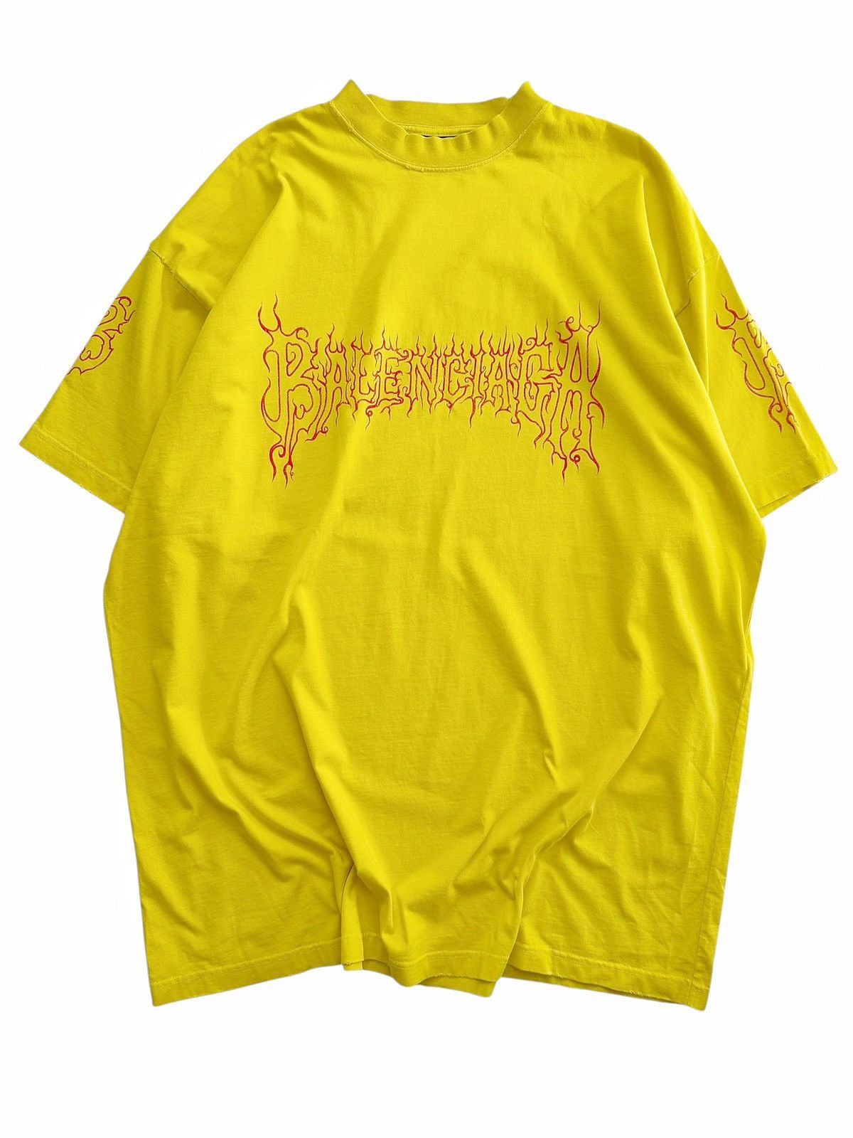 Balenciaga Darkwave Vintage Jersey Yellow Flame Shirt Size US M / EU 48-50 / 2 - 1 Thumbnail