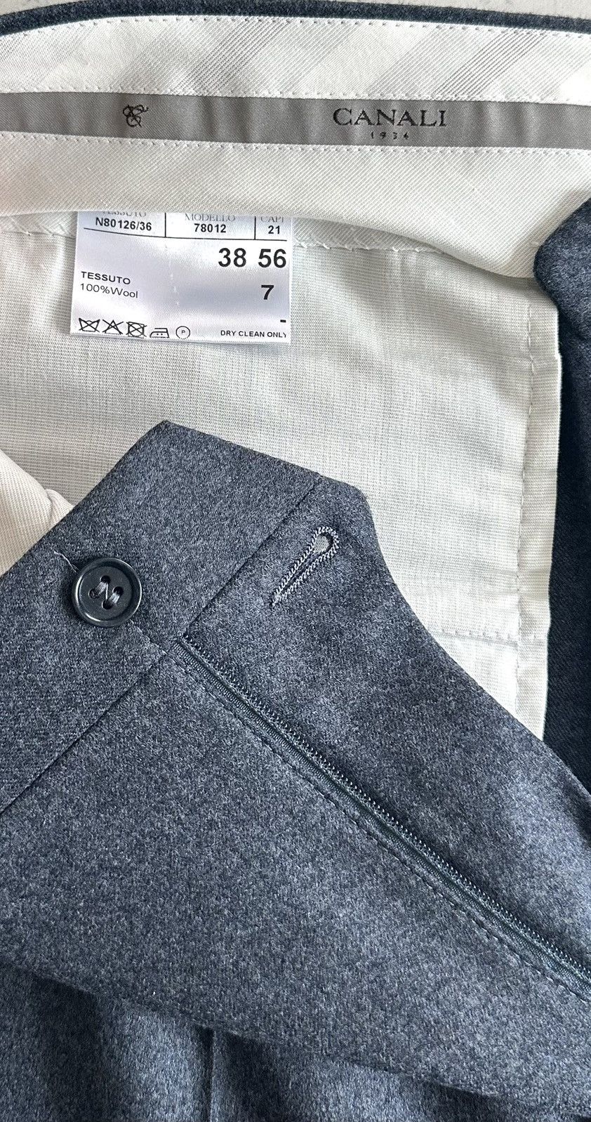 Canali Canali Blue Wool Dress Trousers – Size 38 (EU 56) Size 38R - 4 Thumbnail