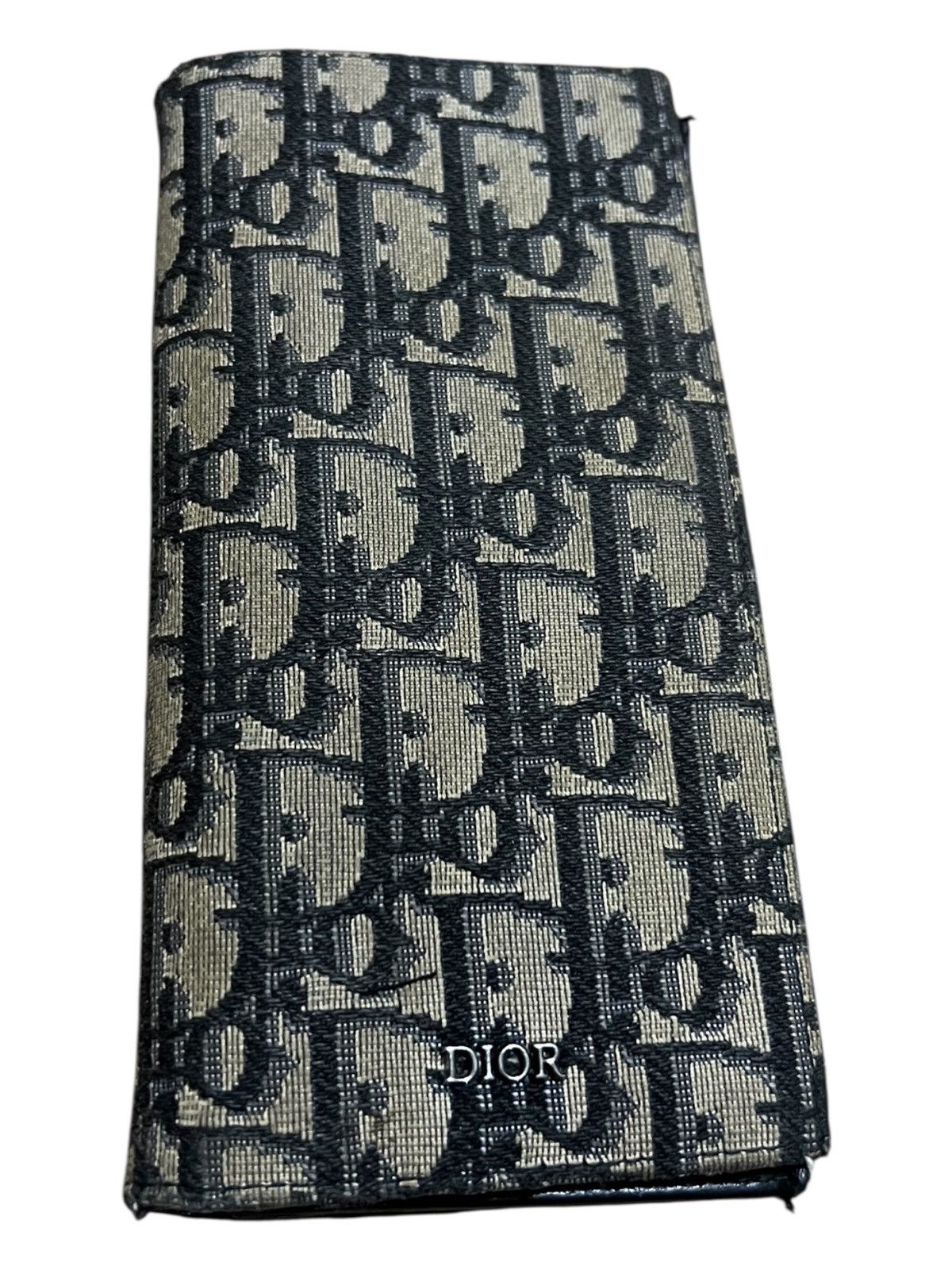 Dior Dior Oblique Monogram Jacquard Leather Long Vertical Wallet Size ONE SIZE - 1 Thumbnail