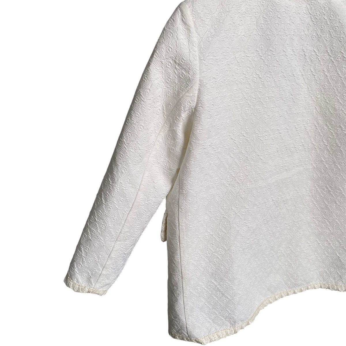 Ermanno Scervino Ermanno Scervino Textured Blazer Jacket Delicate Ruffle Trim Size XS / US 0-2 / IT 36-38 - 11 Thumbnail