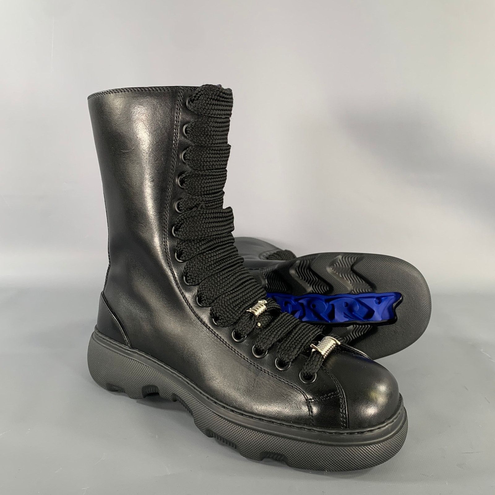 Burberry BURBERRY Size 10 Black Leather Lace Up Boots Size US 10 / EU 43 - 5 Thumbnail