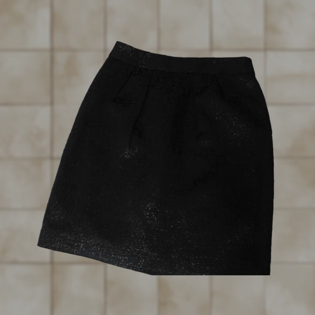 Banana Republic Banana Republic Skirt Women's 8 Black A-Line Short Zipper Lined Medium Canvas Polyester Regular Size 30" / US 8 / IT 44 - 1 Thumbnail