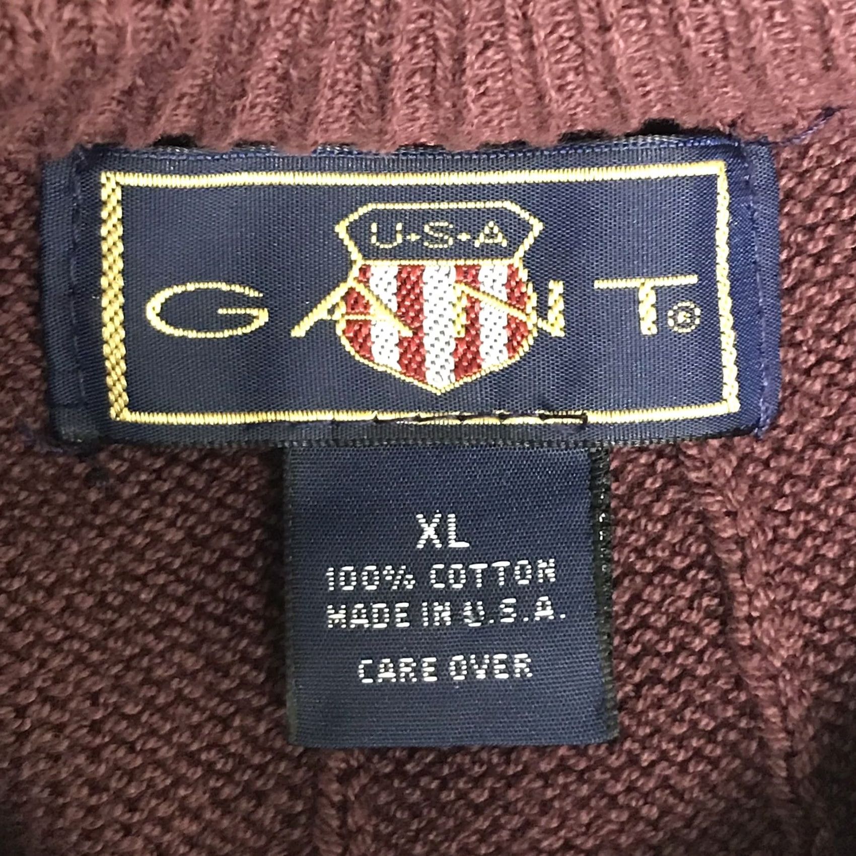 Gant VINTAGE Gant Sweater Men Burgundy Cable Knit Crewneck Fisherman XL USA Size US XL / EU 56 / 4 - 2 Thumbnail