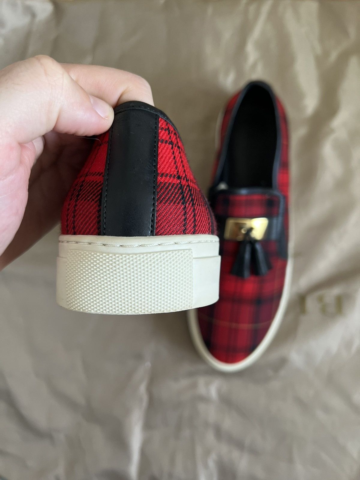 Balmain BALMAIN Tassel-trimmed checked flannel slip-on size 42 Size US 9 / EU 42 - 4 Thumbnail