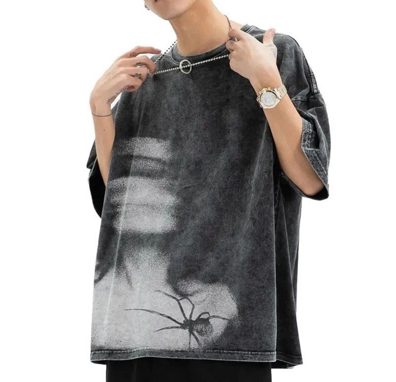 Vintage 90s Design Printed Vintage T Shirt Size US L / EU 52-54 / 3 - 4 Thumbnail