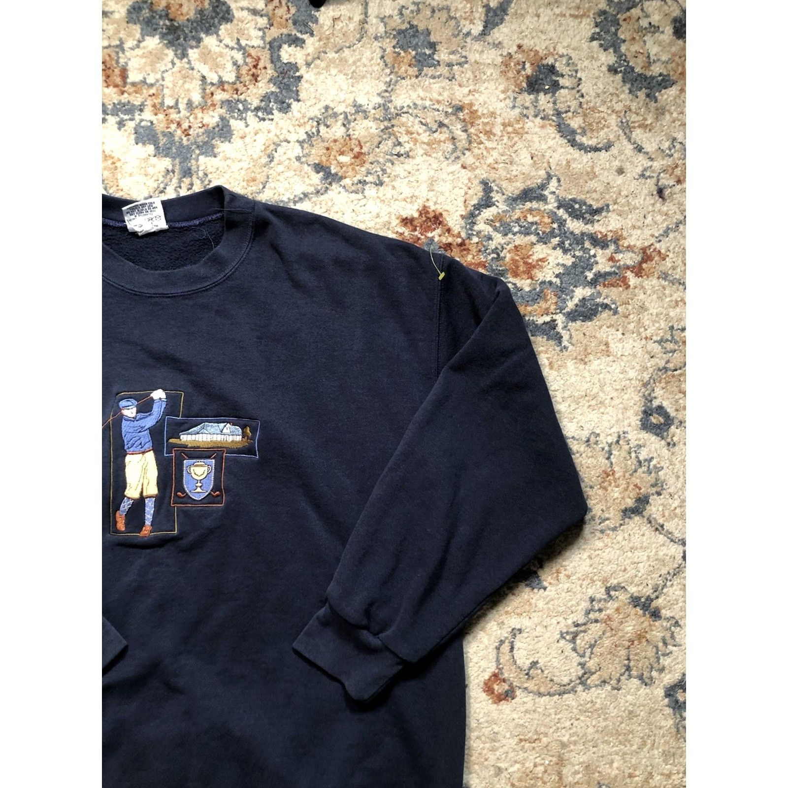 Nutmeg VINTAGE Nutmeg Sweatshirt Mens XL Blue Embroidered USA Crewneck 90s Golf Pullover Sweatshirt Size US XL / EU 56 / 4 - 4 Thumbnail