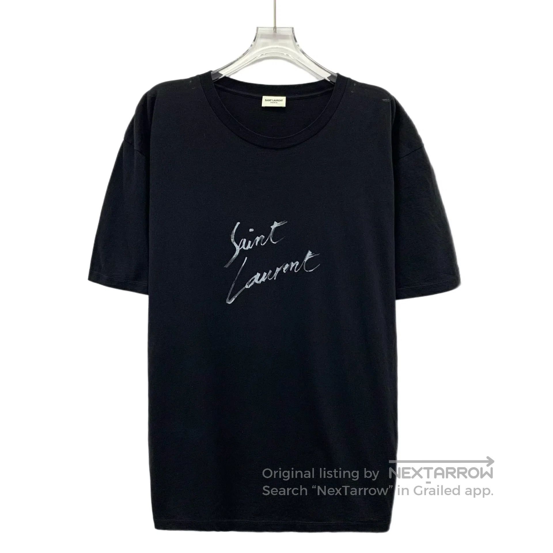 Saint Laurent Paris Saint Laurent Paris Black cotton round neck short sleeve T Size US S / EU 44-46 / 1 - 1 Thumbnail