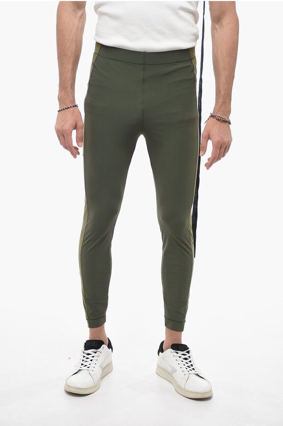 image of Moncler Grenoble Elasticated Leggings With Embossed Logo in Green, Men's (Size 30)