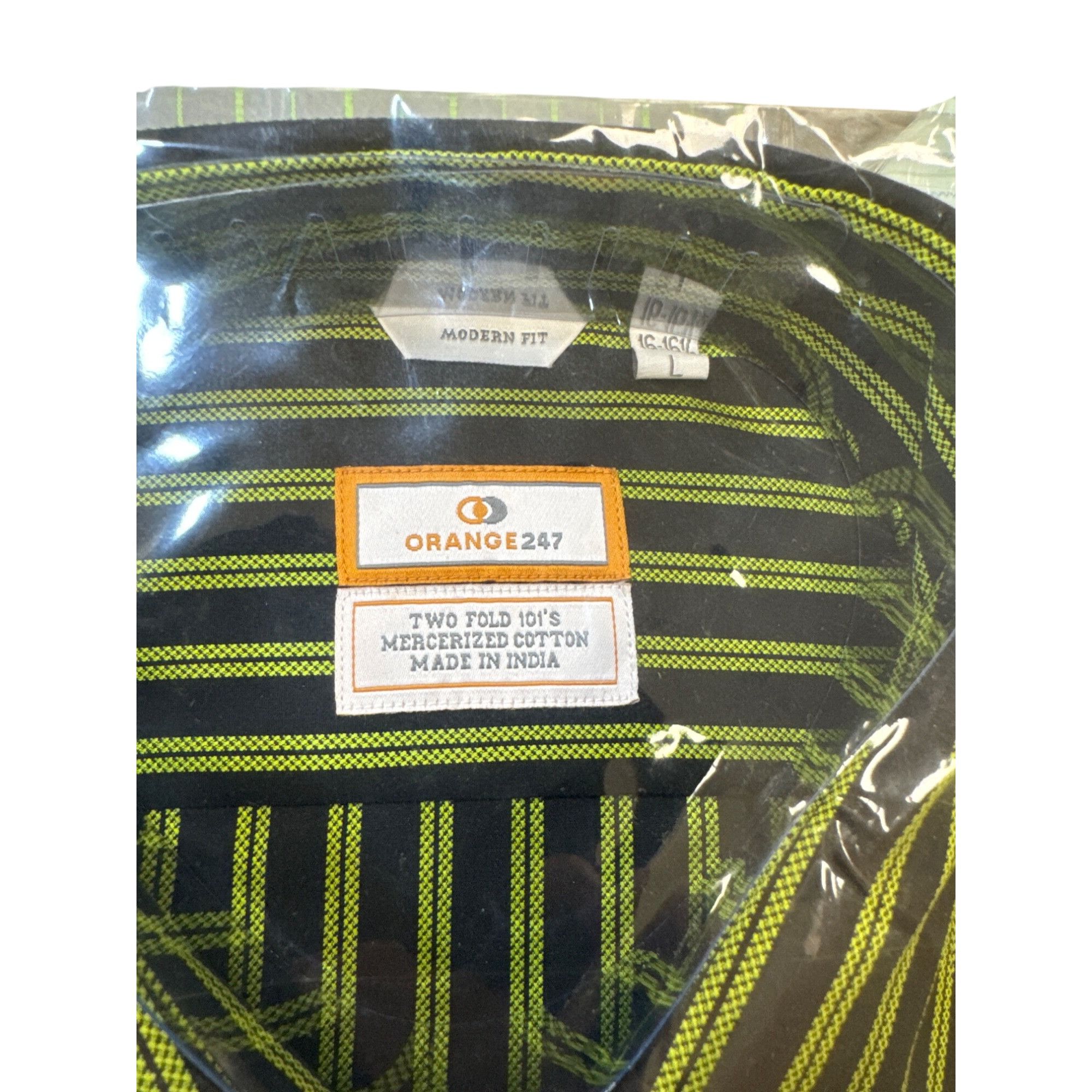 Designer Orange247 Mens Long Sleeve Button Down Pinstriped Shirts Set Size US L / EU 52-54 / 3 - 8 Thumbnail