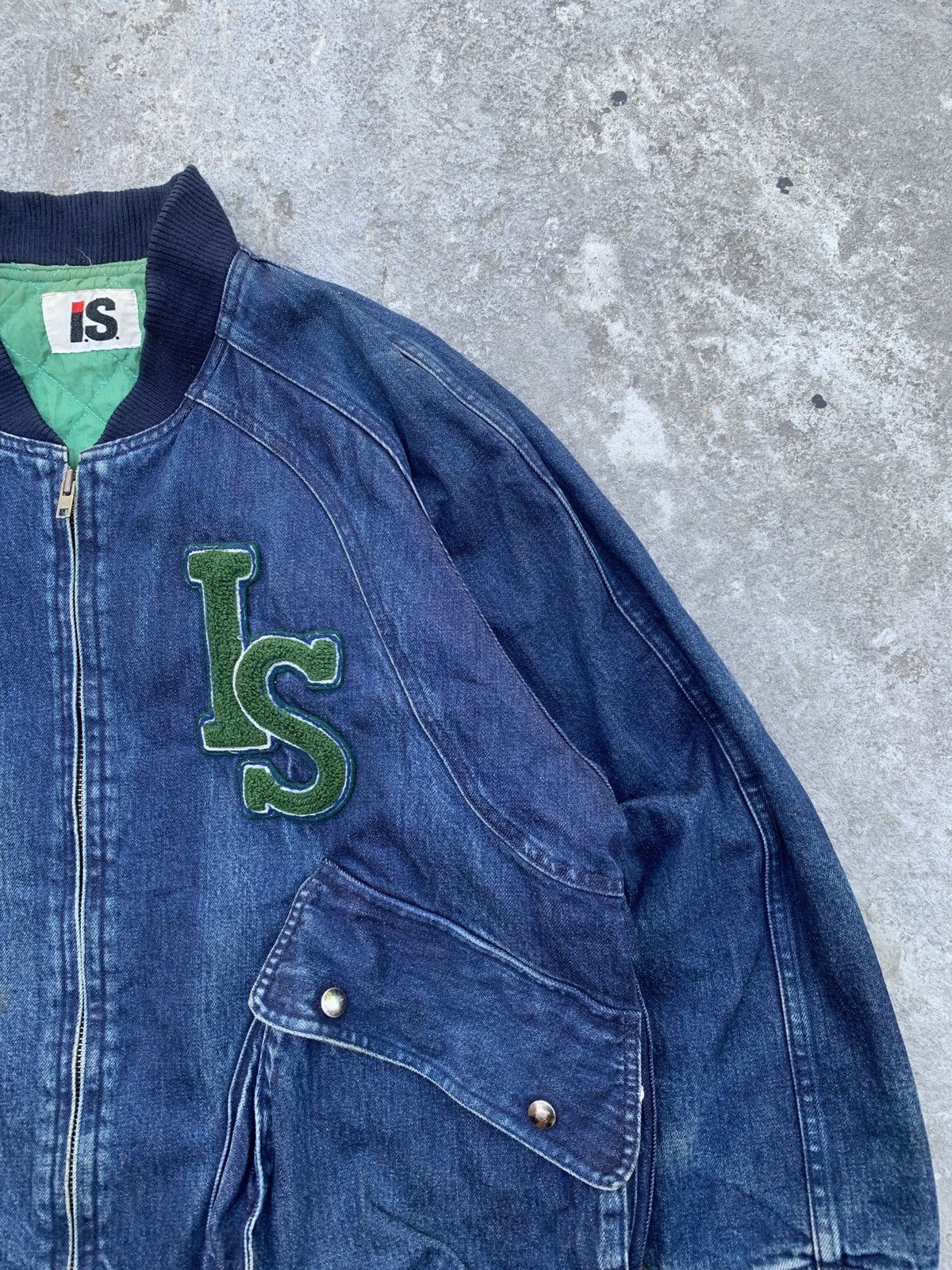 Issey Miyake × Tsumori Chisato IS Logo Patch Denim Bomber Jacket Size US M / EU 48-50 / 2 - 3 Thumbnail
