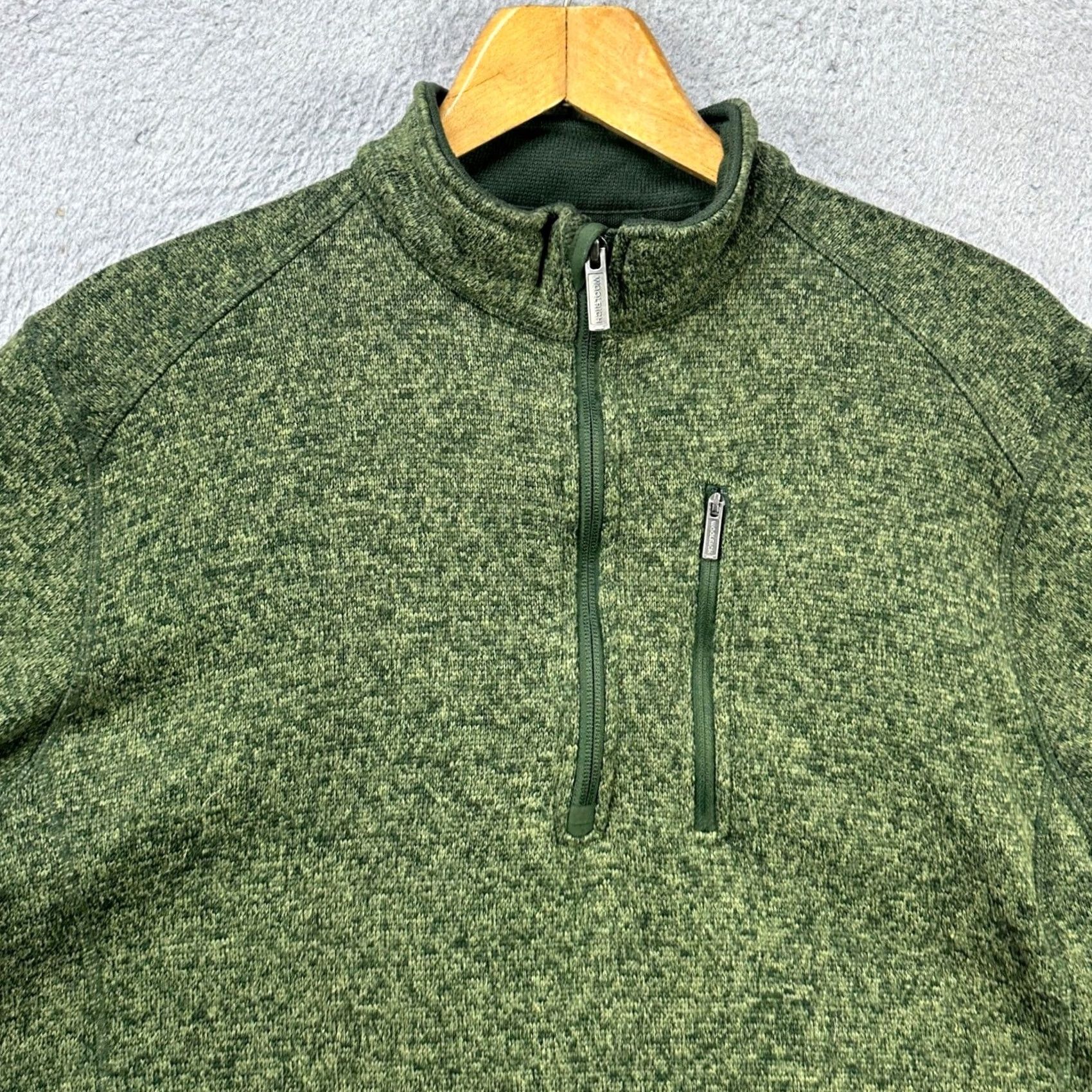 Vintage Woolrich Sweatshirt Pullover Mens 2XL Green Long Sleeve Pocket Mock Neck Shirt Size US XXL / EU 58 / 5 - 4 Thumbnail