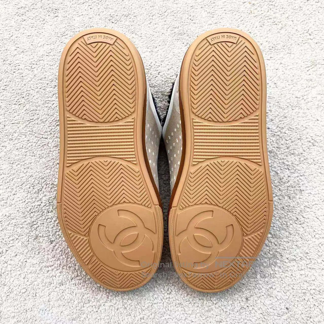Chanel Chanel Suede color-blocking letter logo casual board shoes Size US 5 / IT 35 - 6 Thumbnail