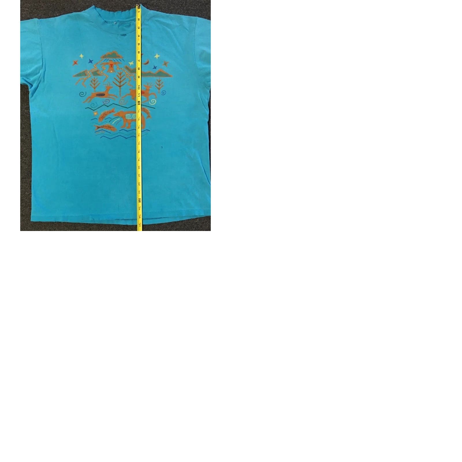 Vintage VINTAGE 90s Abstract Animal Art Faded Distress Shirt M USA Single Stitch T-Shirt Mens Blue Size US M / EU 48-50 / 2 - 12 Thumbnail
