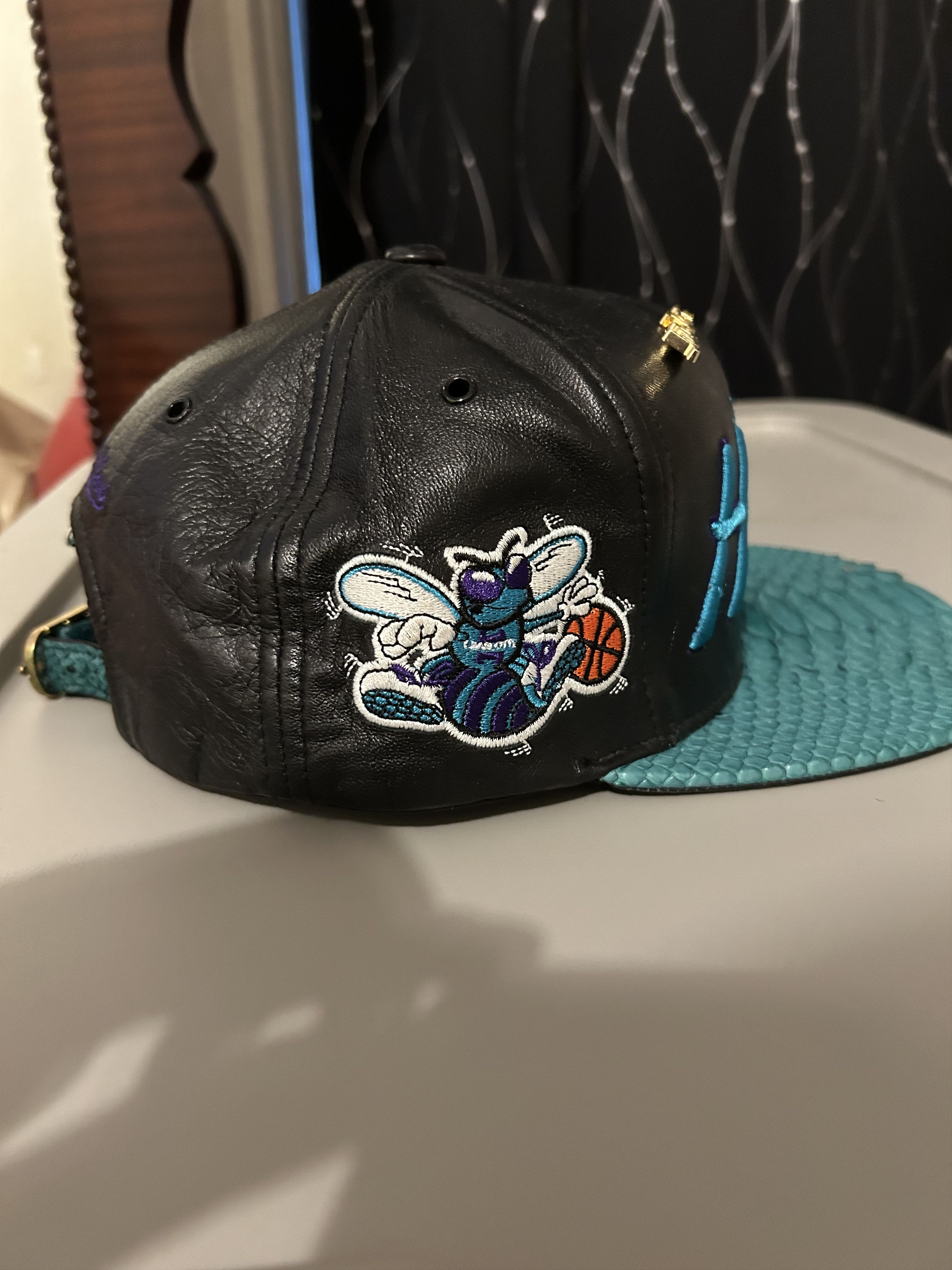 Just Don × Mitchell & Ness × Rsvp Gallery Just Don Leather Charlotte Hornets Hat Size ONE SIZE - 2 Thumbnail