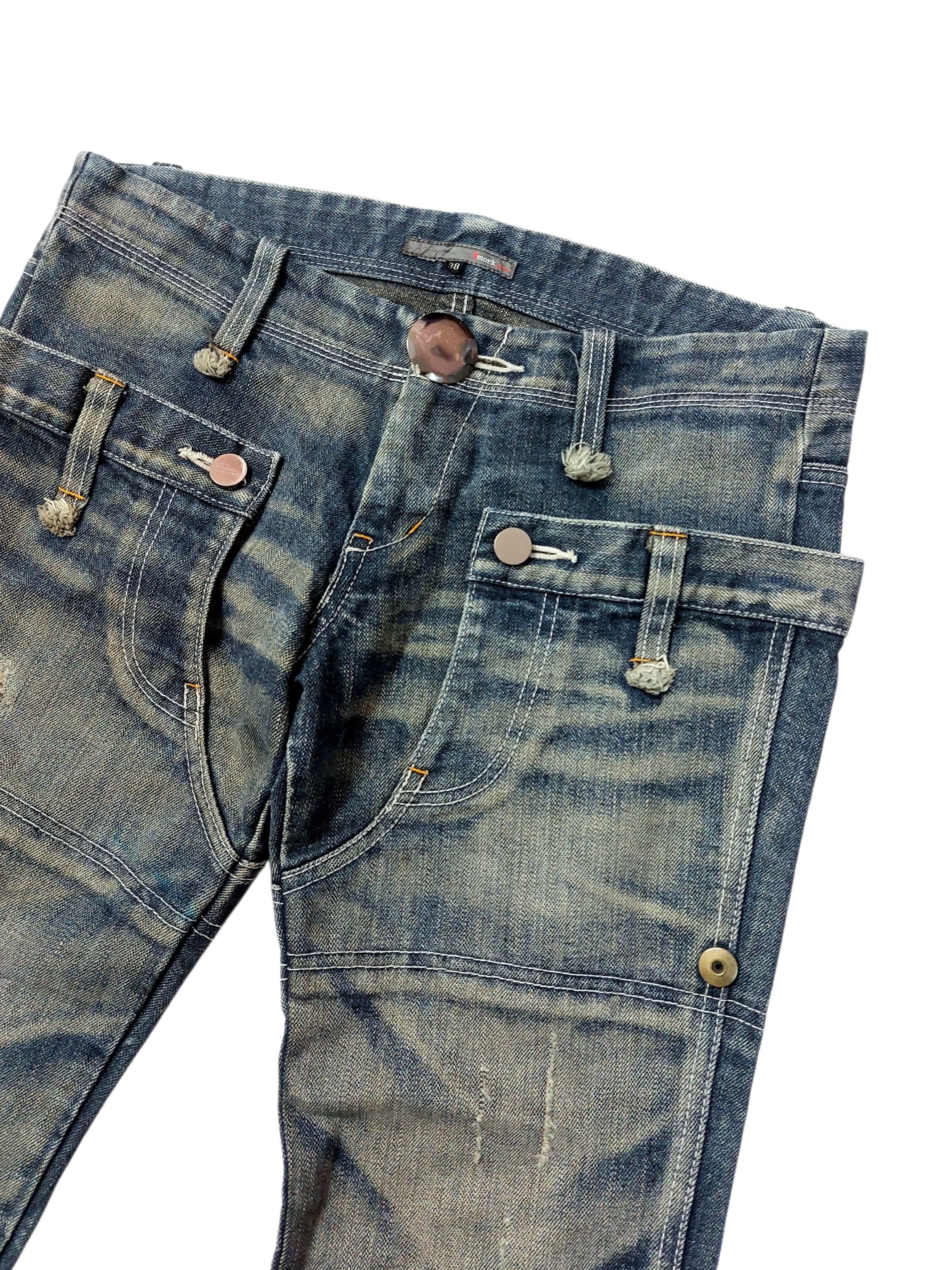 Vintage The Smork Indigo Outlaw Double Waist Jeans Size 31" - 6 Thumbnail