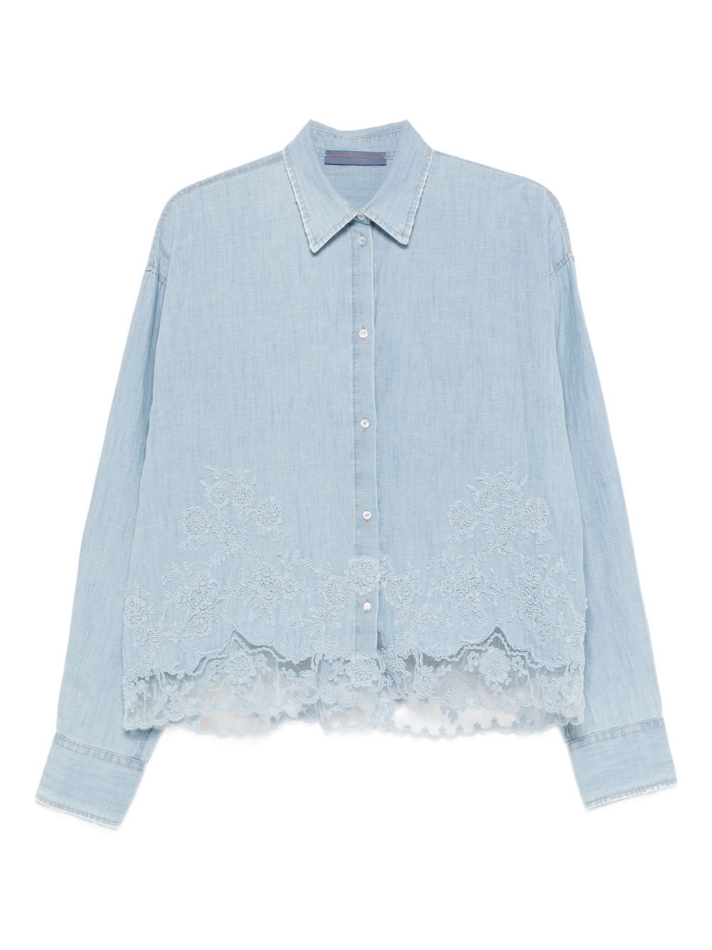 Ermanno Scervino COTTON AND LINEN EMBROIDERED SHIRT Size S / US 4 / IT 40 - 1 Thumbnail