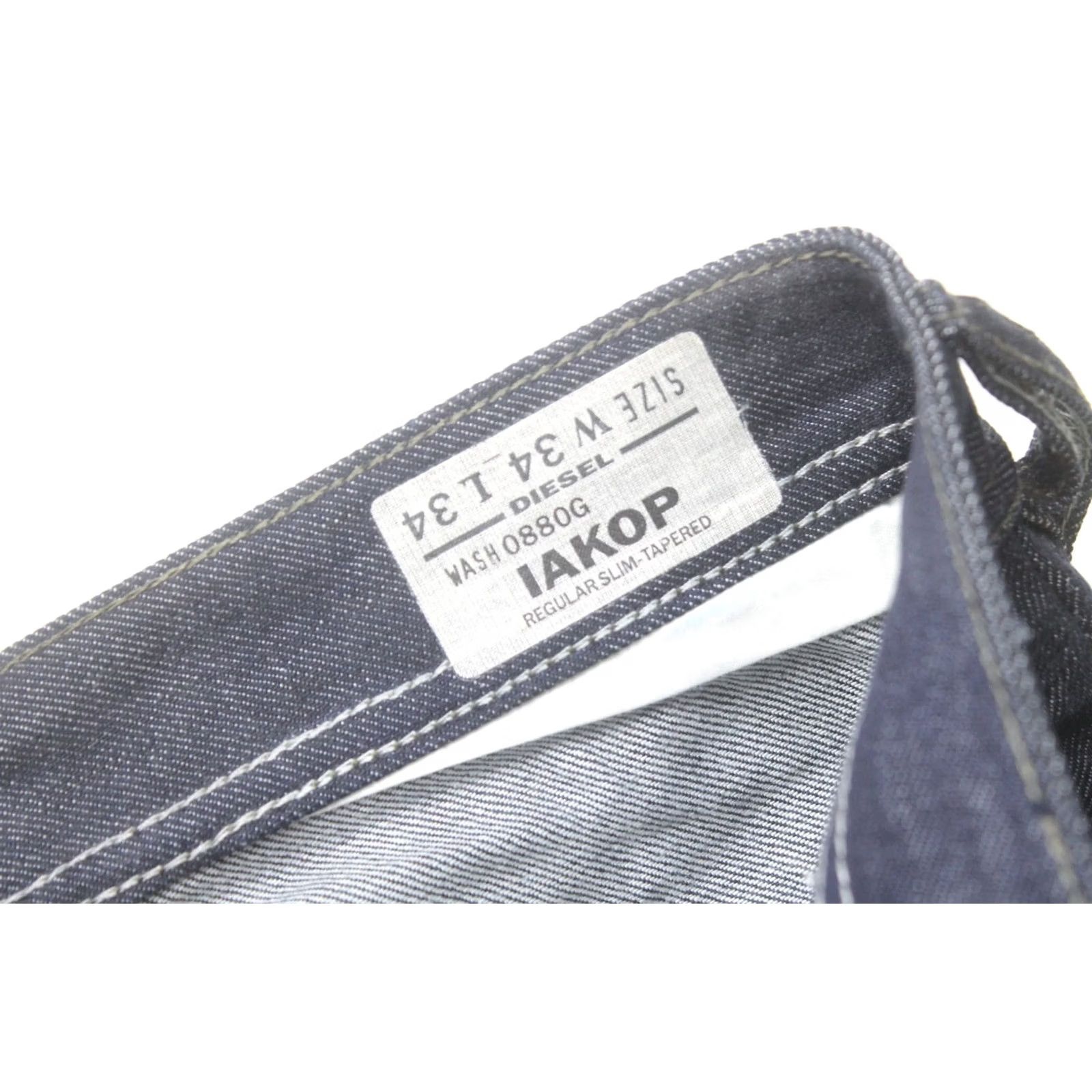 Diesel DIESEL Iakop Regular Slim-Tapered 0880G Jeans Men's W34/L34 Button Denim Faded Blue Jeans Men Size US 34 / EU 50 - 7 Thumbnail
