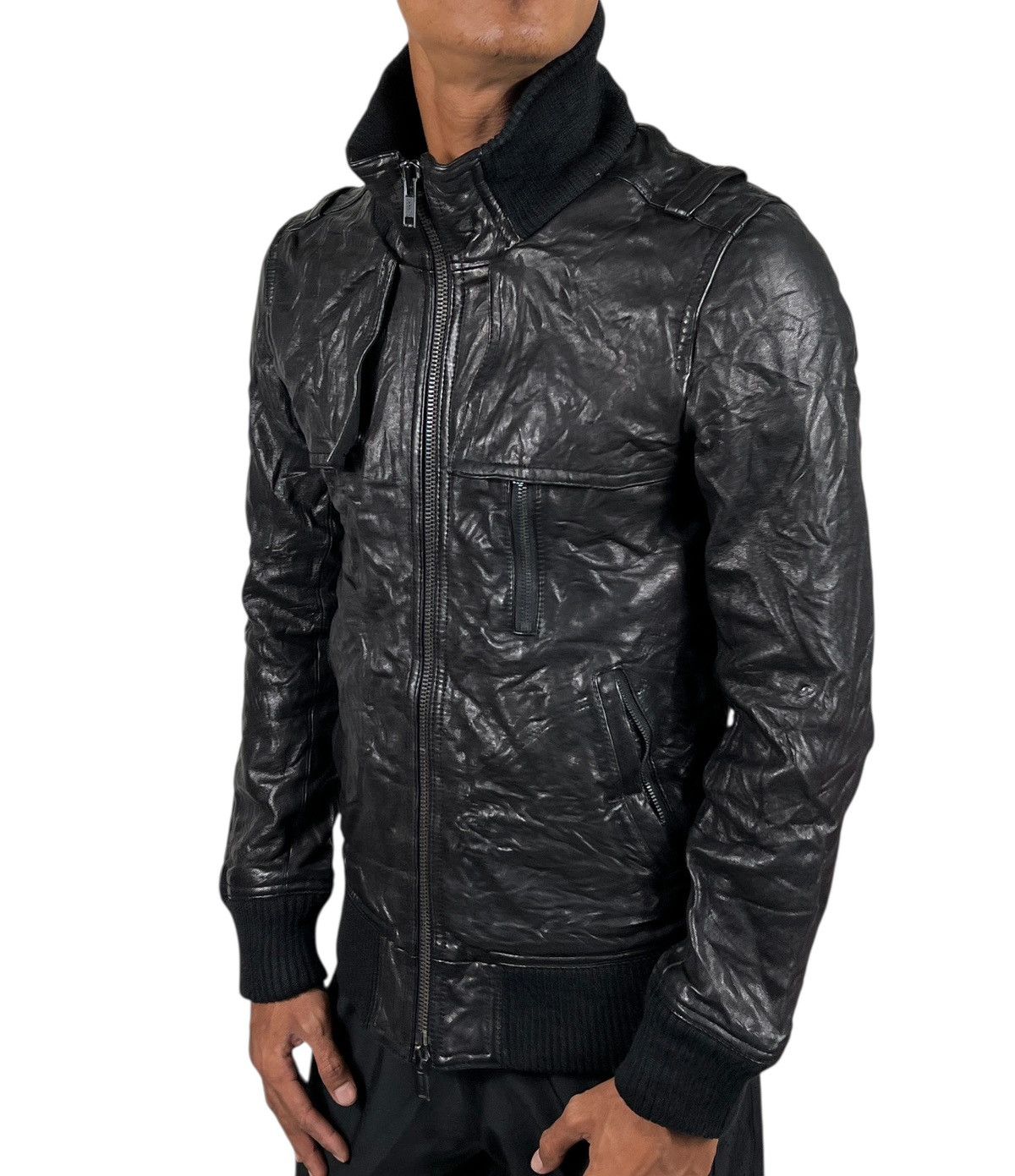 American Rag 🔥 American Rag Cie Leather Moto Rider Bomber Jacket Size US S / EU 44-46 / 1 - 1 Thumbnail