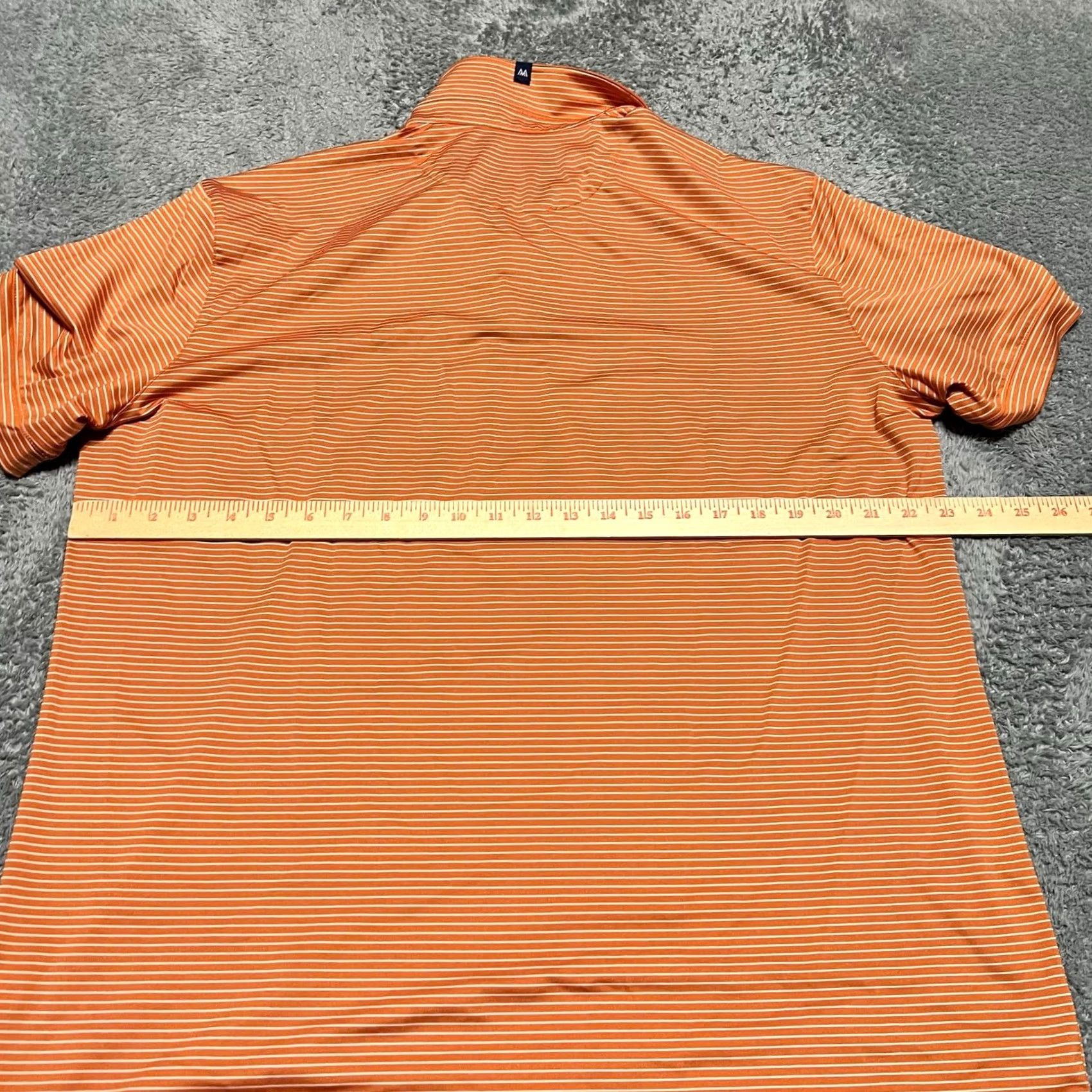 Mizzen+Main Mizzen & Main Polo Shirt Mens XL Orange Striped Short Sleeve Golf Performance Size US XL / EU 56 / 4 - 4 Thumbnail