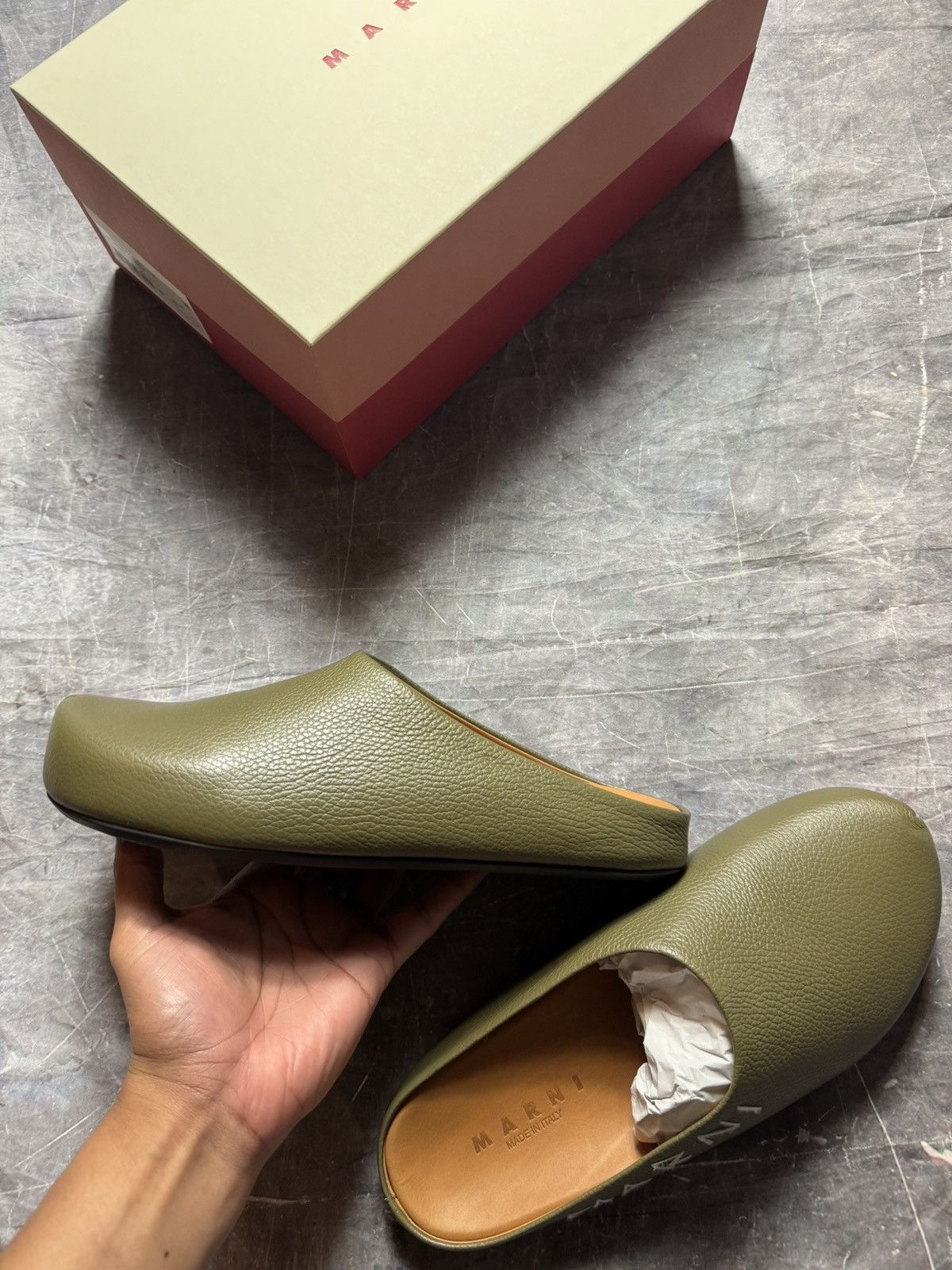 Marni Marni Embroidered Logo Sabot in Olive Size US 12 / EU 45 - 5 Thumbnail