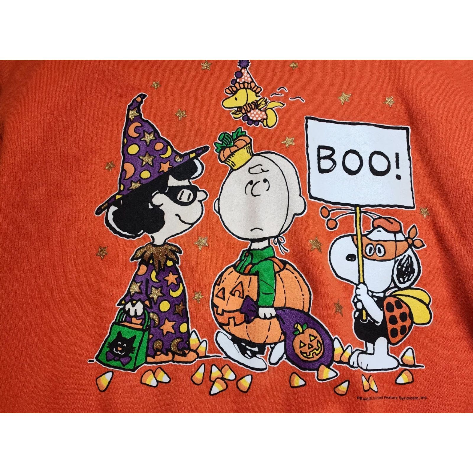Peanuts VINTAGE 1980s Peanuts Snoopy Halloween Crewneck Sweatshirt Mens XL Orange Graphic Print Sweatshirt 80s USA Size US XL / EU 56 / 4 - 2 Thumbnail