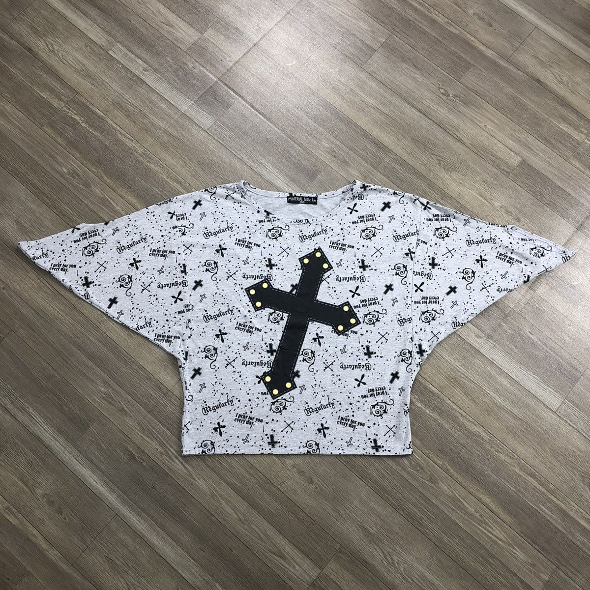 20471120 2000s Material blue H Anarchy Cross Gothic Grunge Punk Tee Size US S / EU 44-46 / 1 - 2 Thumbnail