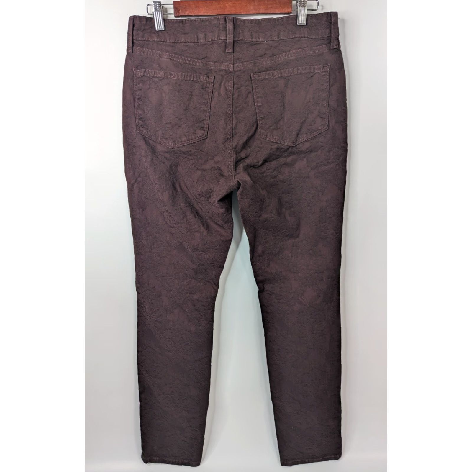NYDJ NYDJ Burgundy Textured Legging Pant Size 12 Straight Women Plus Size 34" / US 12 / IT 48 - 4 Thumbnail